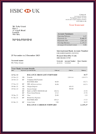 Bank statement for sale